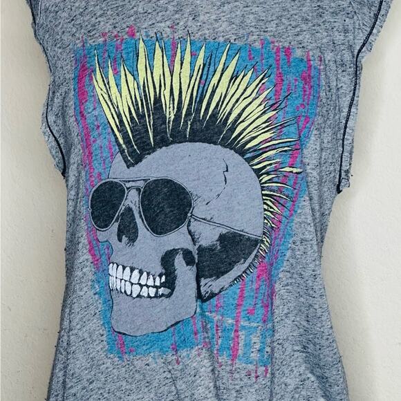 LAUREN MOSHI Lightweight MUSCLE Tee STYLE SKULL SPIKE:D HEAD SMALL - Picture 2 of 8
